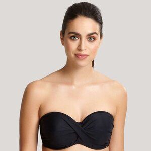 Panache Anya Riva Twist Bandeau Bra-Sized Bikini Top - Black